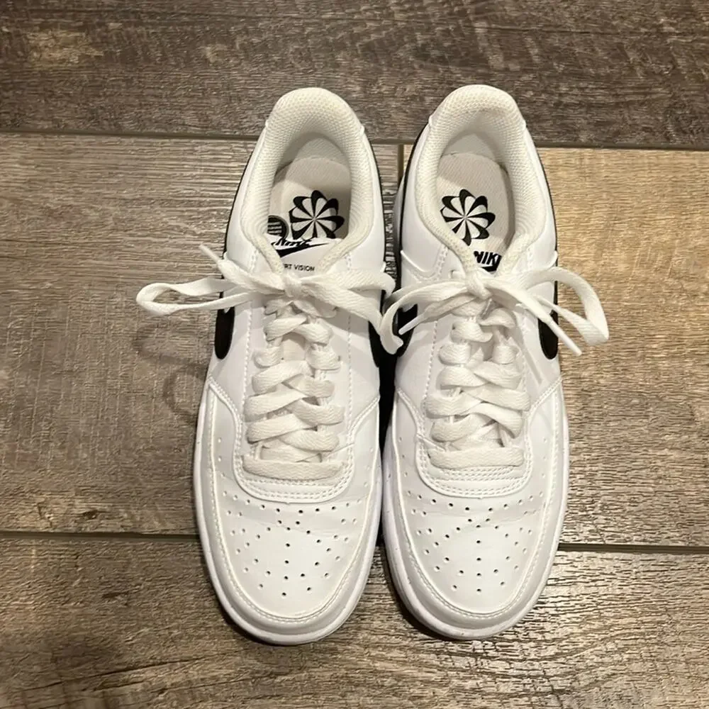 Nike Women's Footwear Court Vision Lo Nn White Black Size 7
